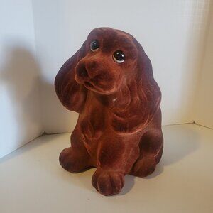Vintage Mid Century Modern Flocked Sad Eyed Cocker Spaniel